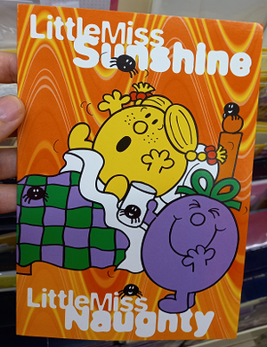 Little Miss Sunsine Little Miss Naughty spider prank card front.png